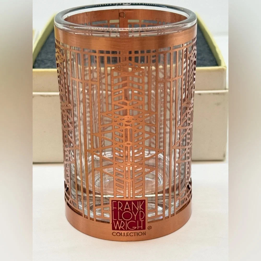 NIB Frank Lloyd Wright Copper Votive Holder Avery Coonley Design 3.5” in Box!